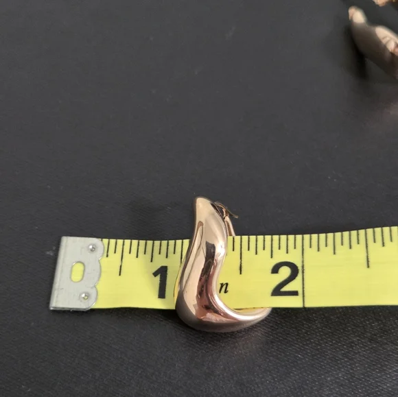 14k Rose Gold Hoop Earrings - Picture 6 of 9